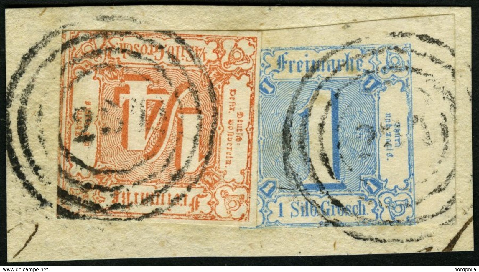 THURN Und TAXIS 13,15 BrfStk, 1859, 1/4 Gr. Rötlichorange (bis Auf Eine Ecke Vollrandig) Mit Oberer Rechter Bogenecke 1  - Sonstige & Ohne Zuordnung