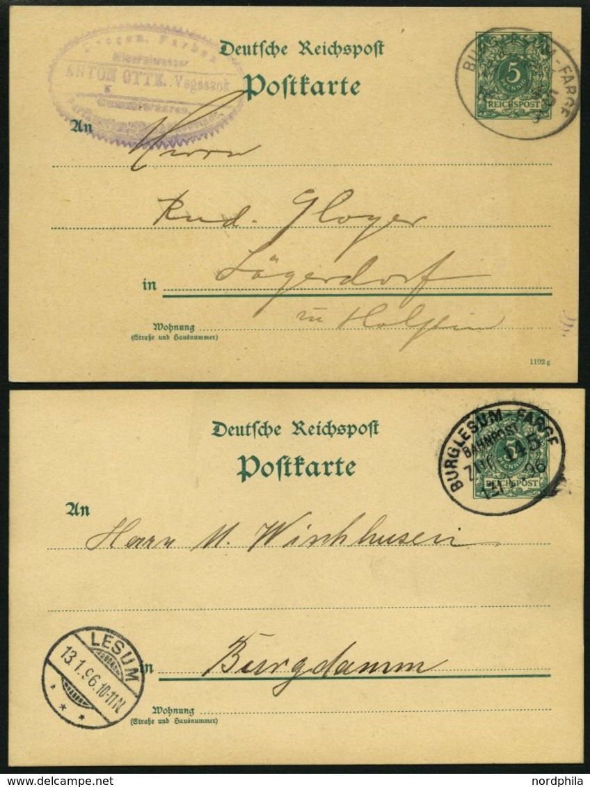 BAHNPOST Burglesum-Farge (Zug 45,145 Und 409), 1893-1899, 3 Karten Fast Nur Pracht - Maschinenstempel (EMA)