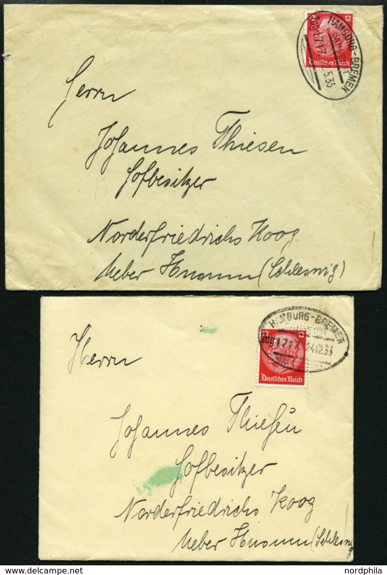 BAHNPOST Hamburg-Bremen (verschiedene Züge Und Typen), 1898-1958, 9 Belege Feinst/Pracht - Franking Machines (EMA)