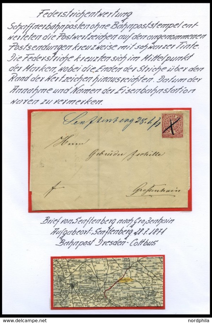 BAHNPOST Bahnpost Mit Federstrichentwertung, 9 Verschiedene Belege Von Ca. 1871-1883, Meist Pracht - Machines à Affranchir (EMA)
