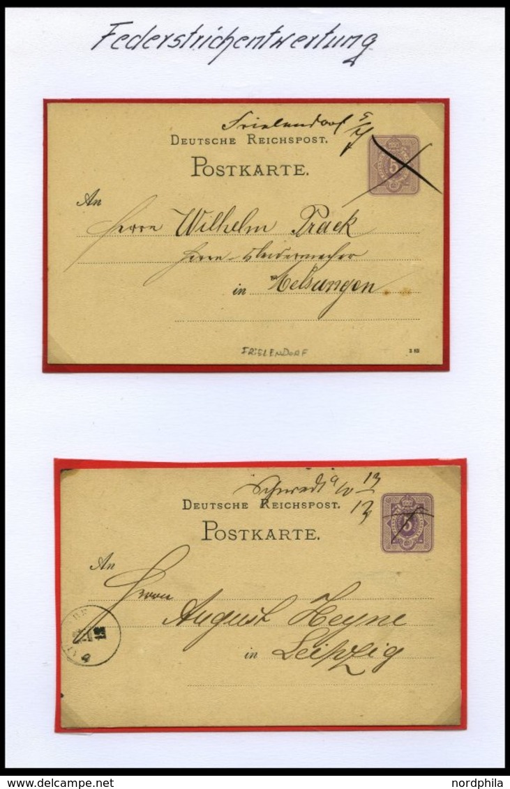 BAHNPOST Bahnpost Mit Federstrichentwertung, 9 Verschiedene Belege Von Ca. 1871-1883, Meist Pracht - Machines à Affranchir (EMA)