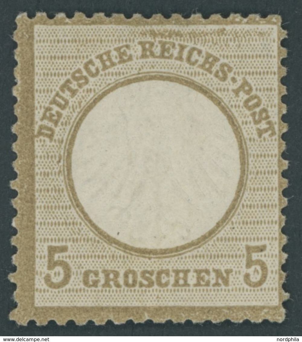 Dt. Reich 6 (*), 1872, 5 Gr. Ockerbraun, Ohne Gummi, Leichte Papieraufrauhung Sonst Farbfrisch Pracht, Fotobefund Krug,  - Gebraucht