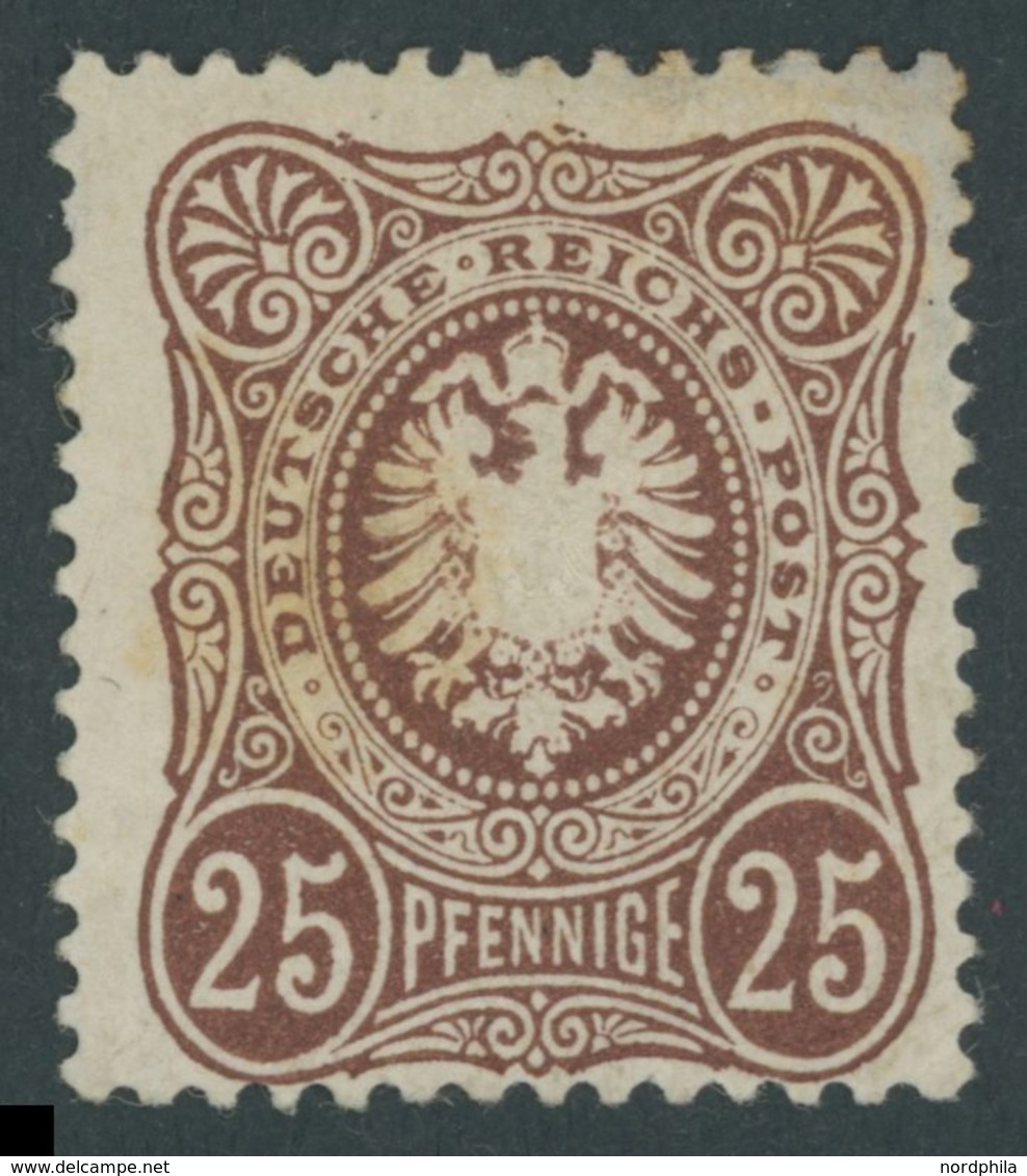 Dt. Reich 35a *, 1875, 25 Pf. Rötlichbraun, Falzreste, Stockfleckig Und Helle Stelle, Mi. 650.- - Oblitérés