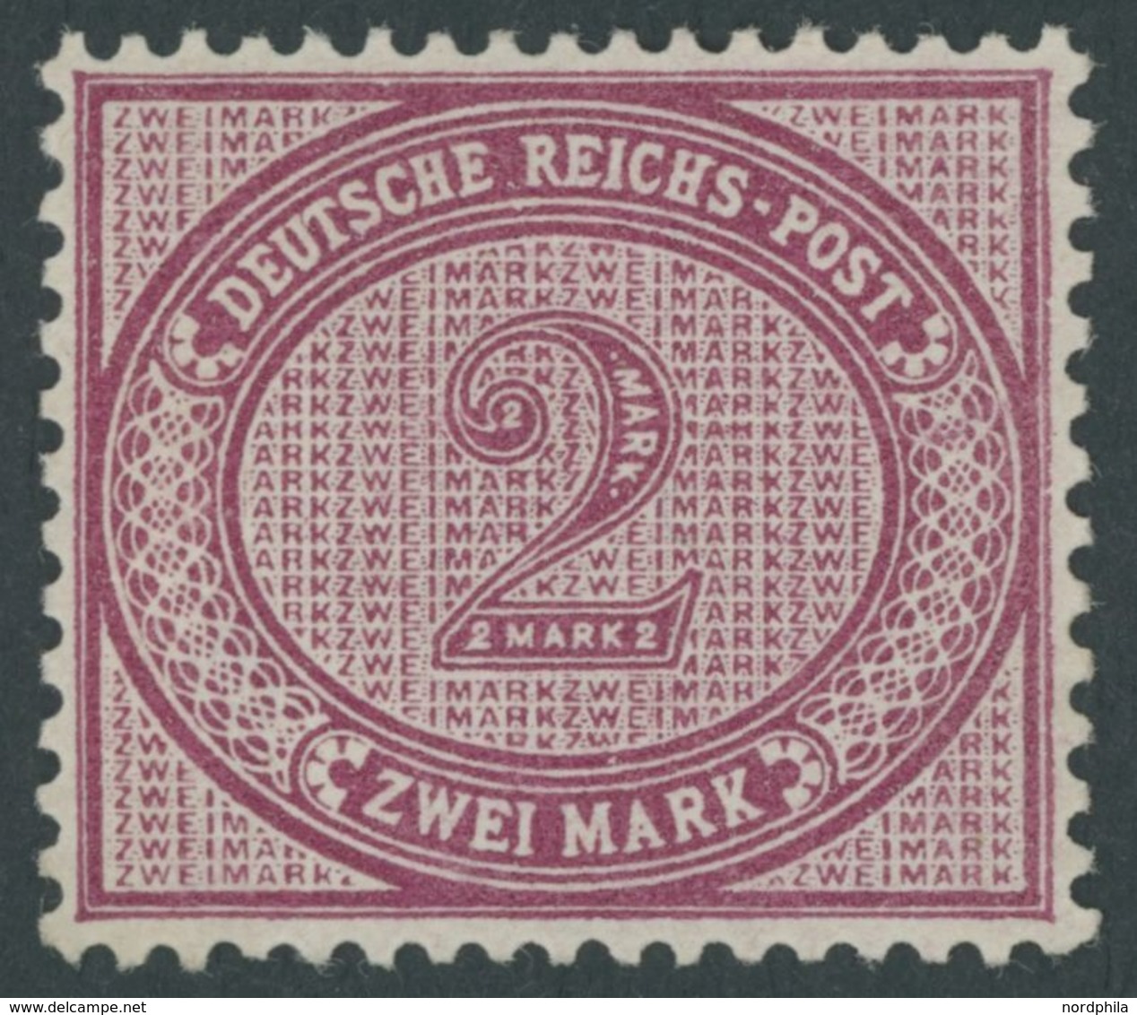 Dt. Reich 37e *, 1890, 2 M. Braunpurpur, Falzreste, Pracht, Mi. 100.- - Used Stamps