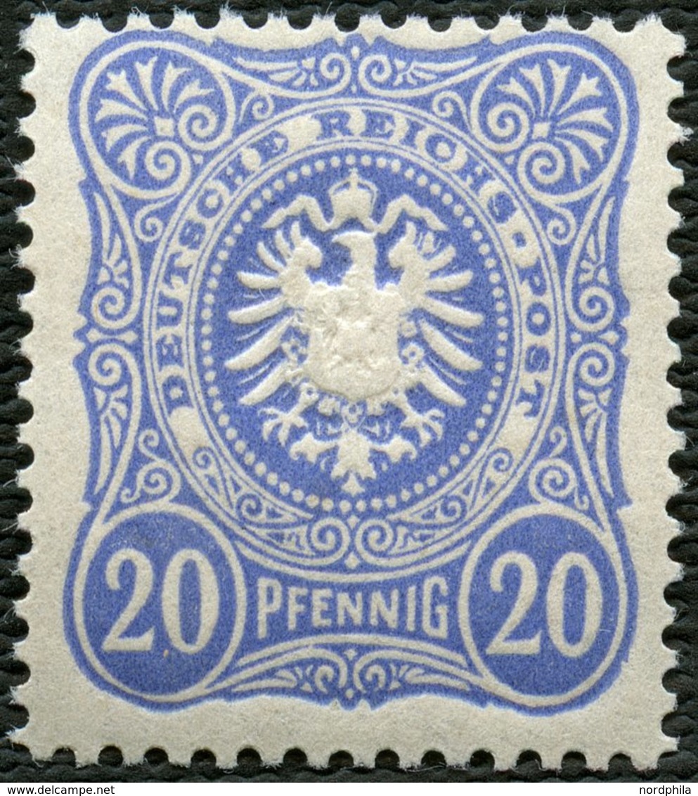 Dt. Reich 42ba **, 1885, 20 Pf. Lebhaftultramarin, Postfrisch, Pracht, Attestkopie Wiegand Eines Ehemaligen Viererblocks - Used Stamps