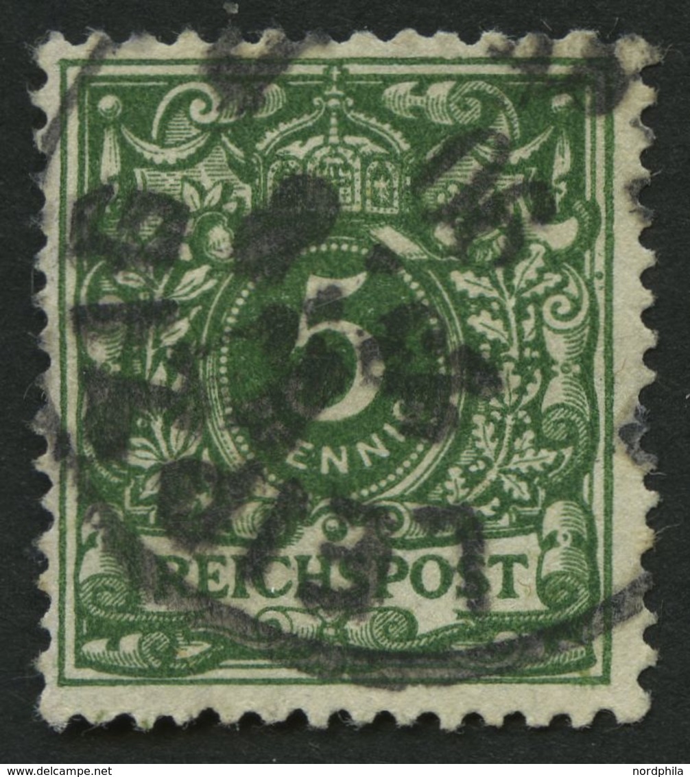 Dt. Reich 46aa O, 1890, 5 Pf. Dunkelgrün, Pracht, Gepr. Zenker, Mi. 80.- - Usati