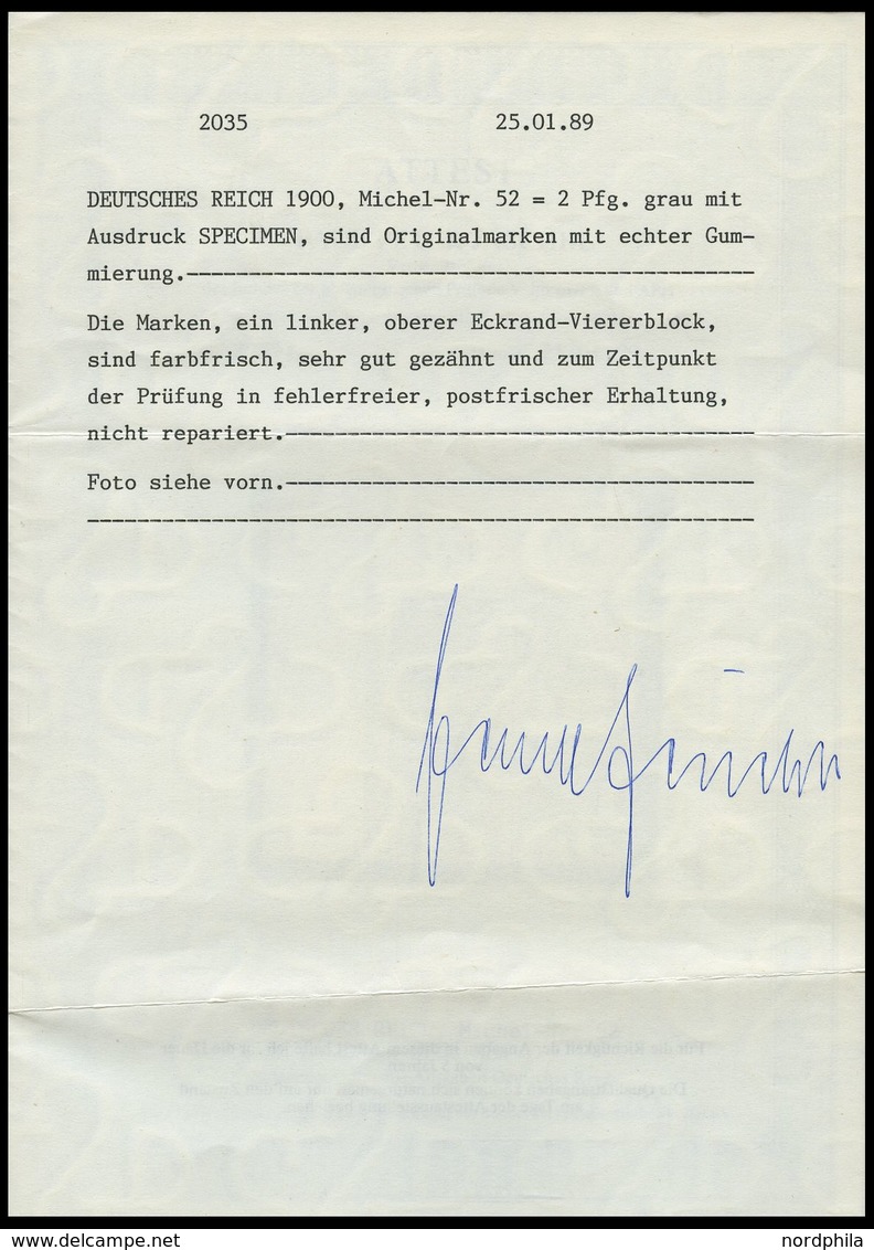 OST-SACHSEN 52SP **, 1945, 10 Pf. Grau, Aufdruck Specimen, Pracht, Fotoattestkopie Jäschke Eines Ehemaligen Viererblocks - Gebraucht