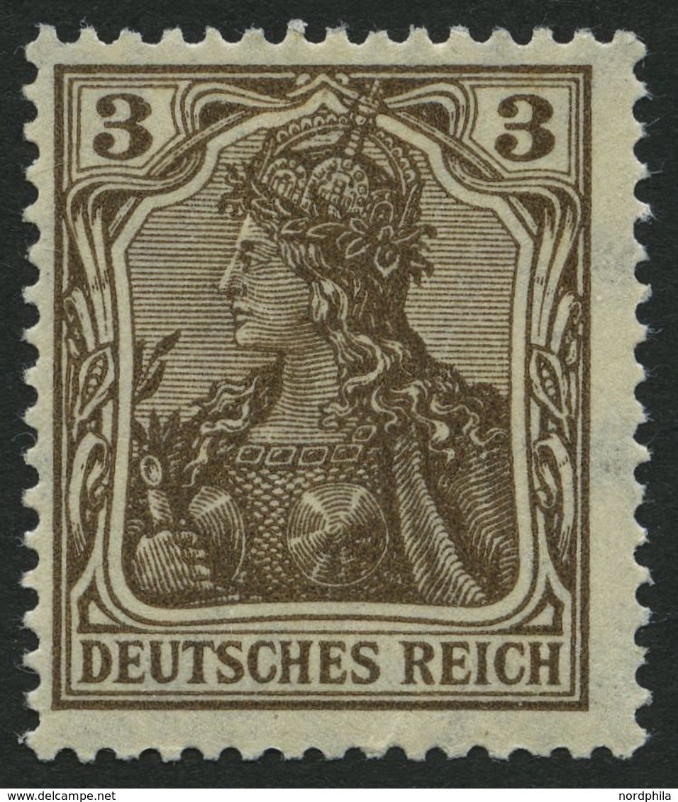 Dt. Reich 84IIb **, 1918, 3 Pf. Schwärzlichbraun Kriegsdruck, Pracht, Gepr. Zenker, Mi. 70.- - Altri & Non Classificati