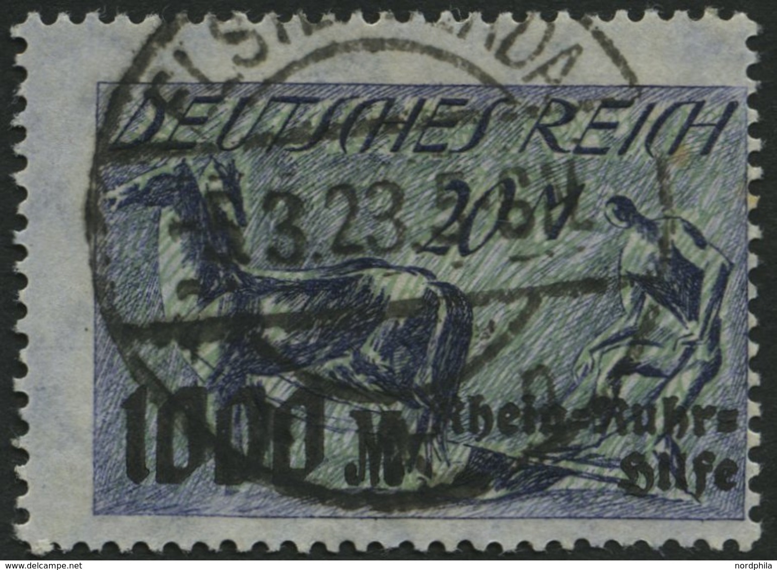 Dt. Reich 260 O, 1923, 20 M. Rhein- Und Ruhrhilfe, Pracht, Gepr. Dr. Oechsner, Mi. 110.- - Usati