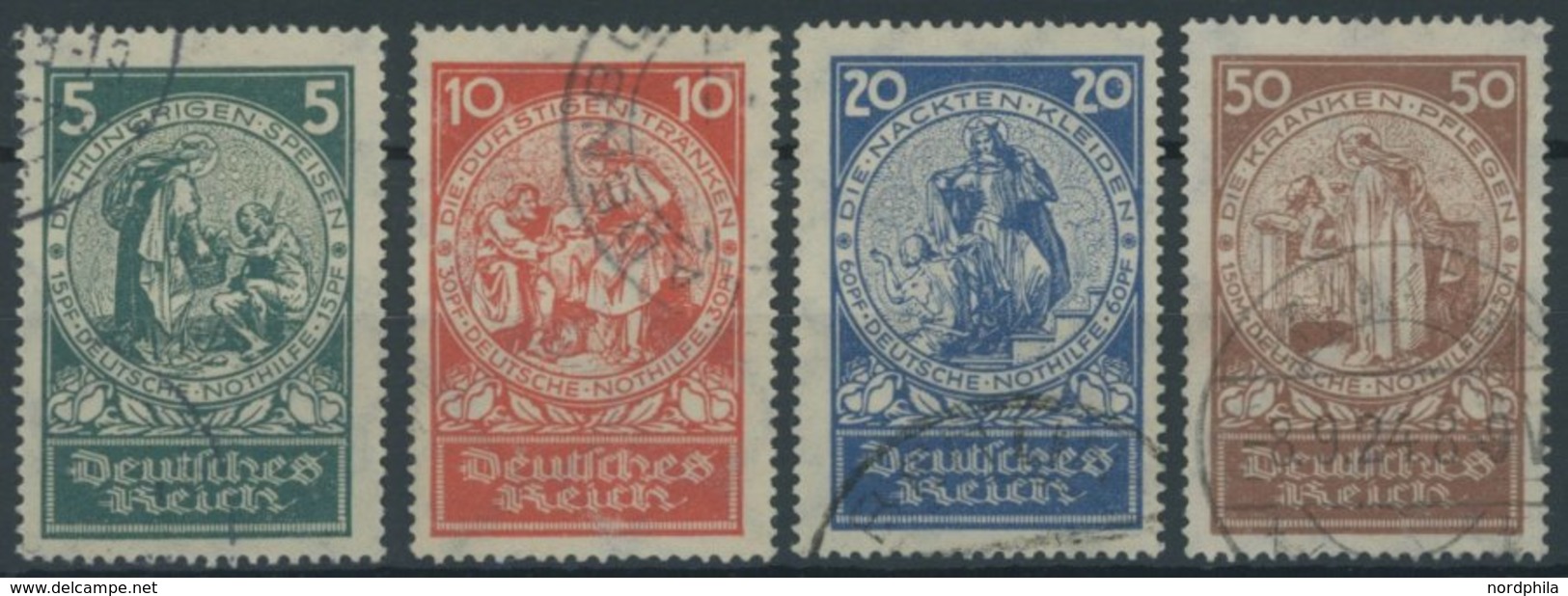 Dt. Reich 351-54 O, 1924, Nothilfe, Prachtsatz, Mi. 100.- - Usati