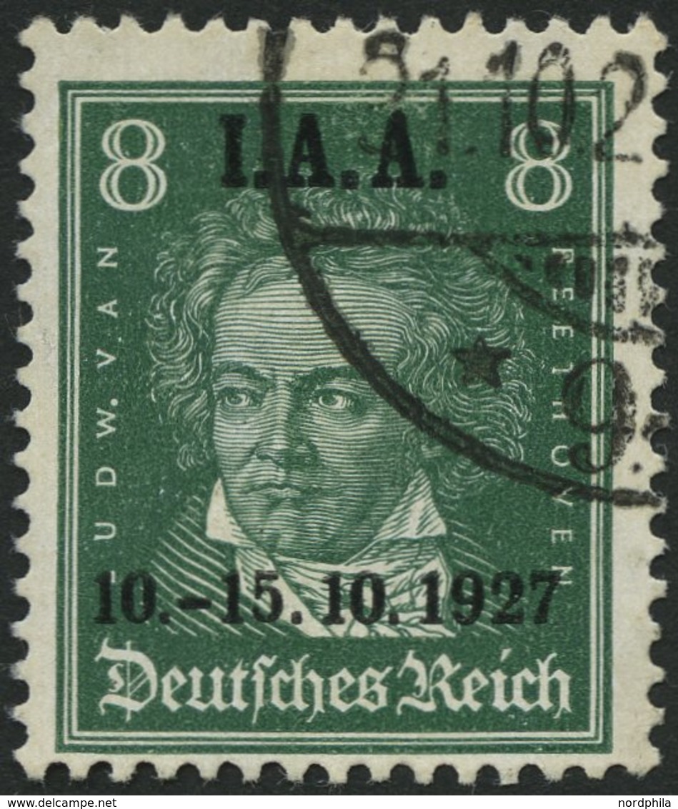 Dt. Reich 407 O, 1927, 8 Pf. I.A.A., Pracht, Mi. 85.- - Usati