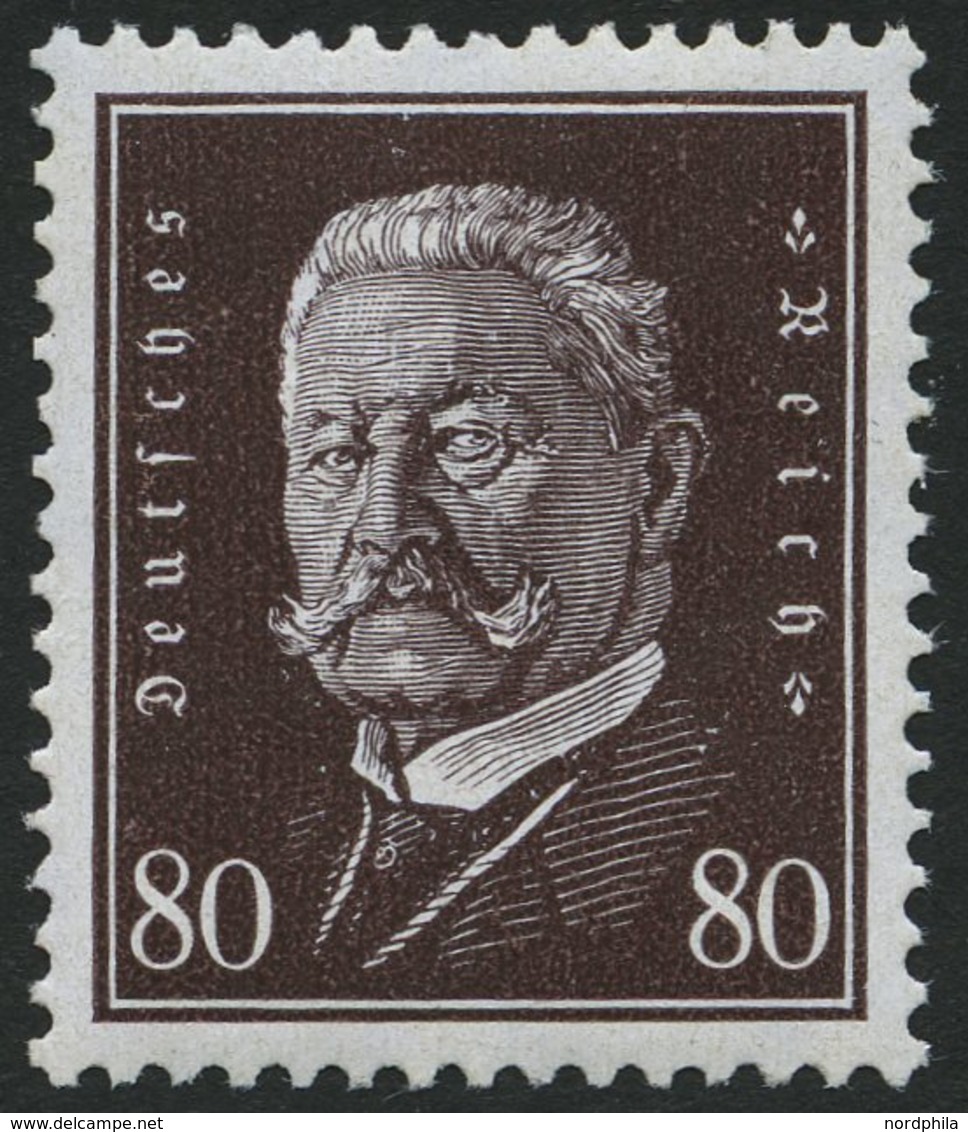 Dt. Reich 422 **, 1928, 80 Pf. Hindenburg, Normale Zähnung, Pracht, Mi. 340.- - Usati