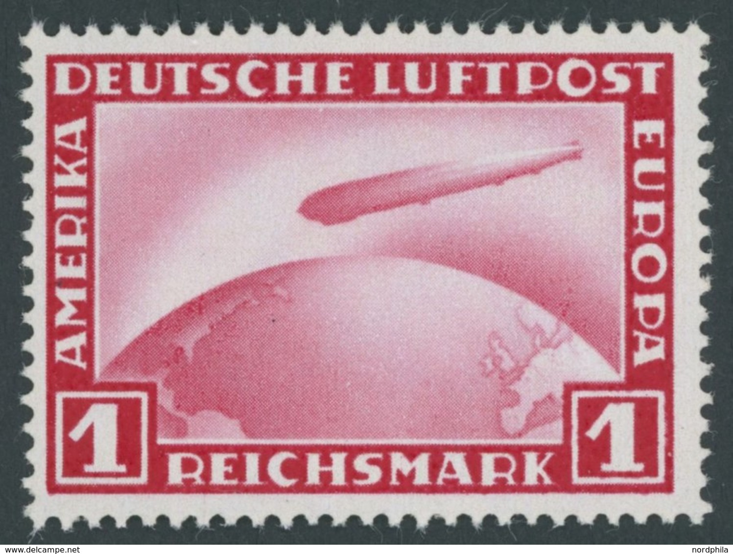 Dt. Reich 455 **, 1932, 1 RM Graf Zeppelin, Pracht, Mi. 110.- - Oblitérés