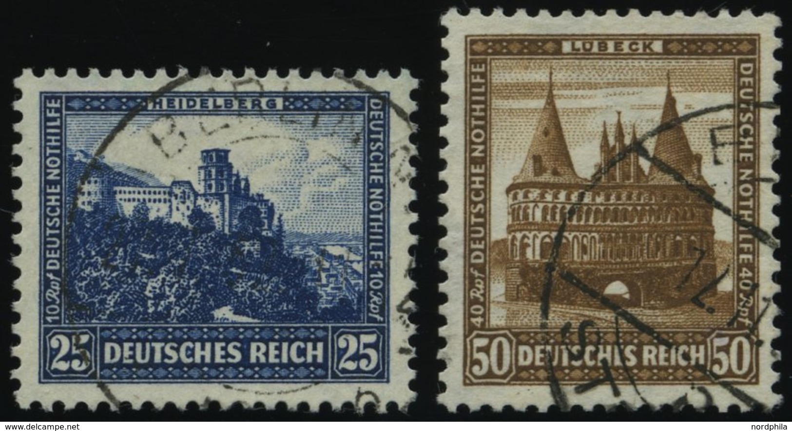 Dt. Reich 461/2 O, 1931, 25 Und 50 Pf. Nothilfe, 2 Prachtwerte, Gepr. D. Schlegel, Mi. 140.- - Used Stamps