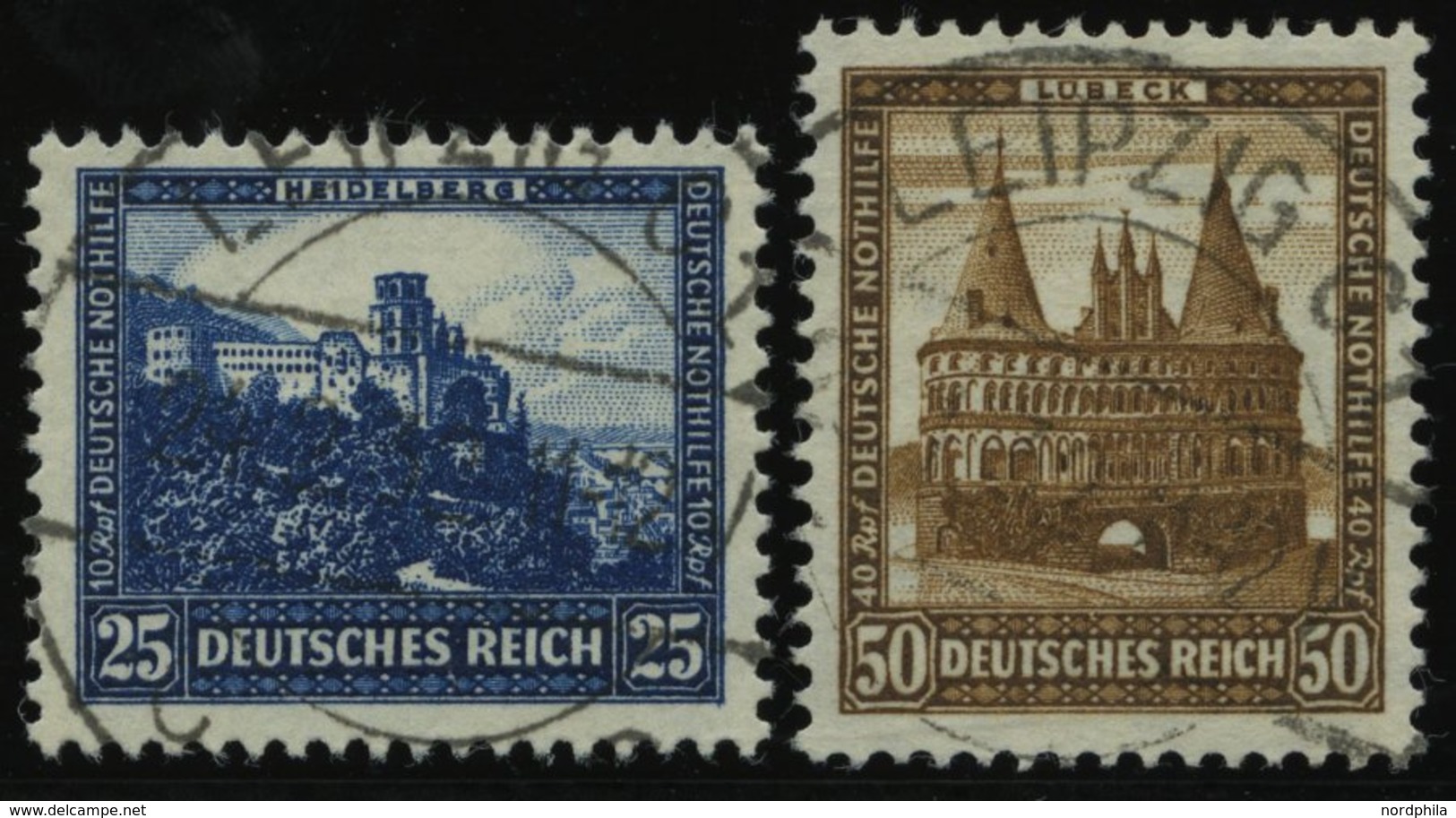 Dt. Reich 461/2 O, 1931, 25 Und 50 Pf. Bauwerke, 2 Prachtwerte, Mi. 140.- - Oblitérés