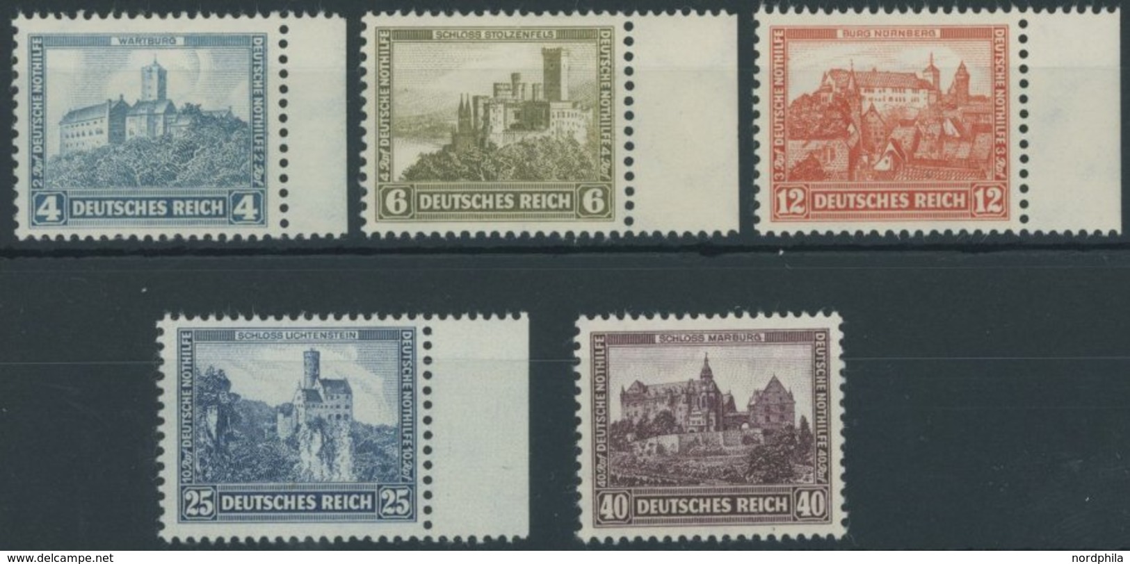 Dt. Reich 474-78 **, 1932, Nothilfe, Postfrischer Prachtsatz, Mi. 190.- - Usati