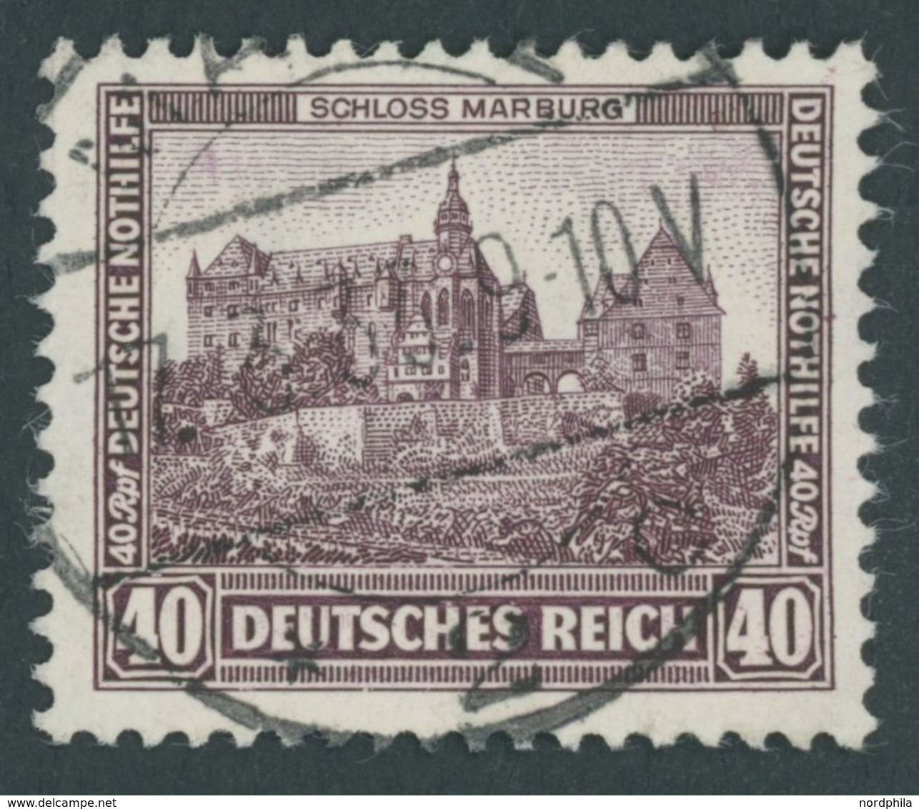 Dt. Reich 478 O, 1932, 40 Pf. Schloss Marburg, Pracht, Gepr. A. Schlegel, Mi. 85.- - Gebraucht