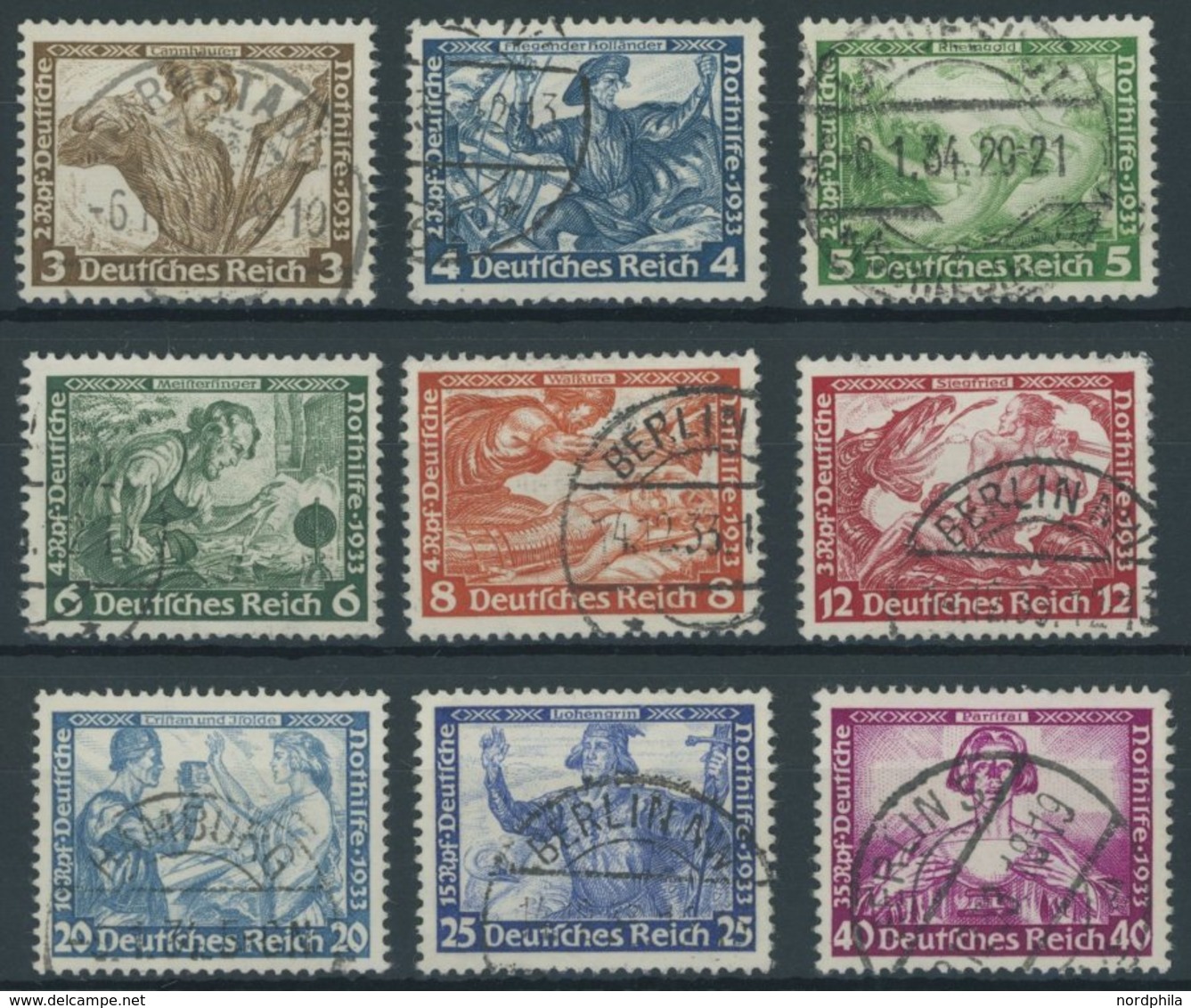 Dt. Reich 499-507 O, 1933, Wagner, Prachtsatz, Mi. 380.- - Autres & Non Classés