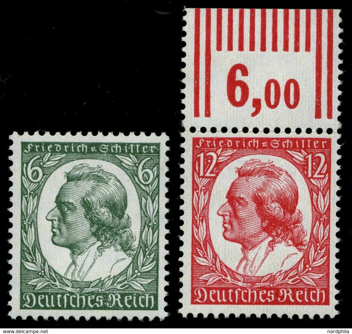 Dt. Reich 554/5 **, 1934, Schiller, Pracht, Mi. 100.- - Sonstige & Ohne Zuordnung