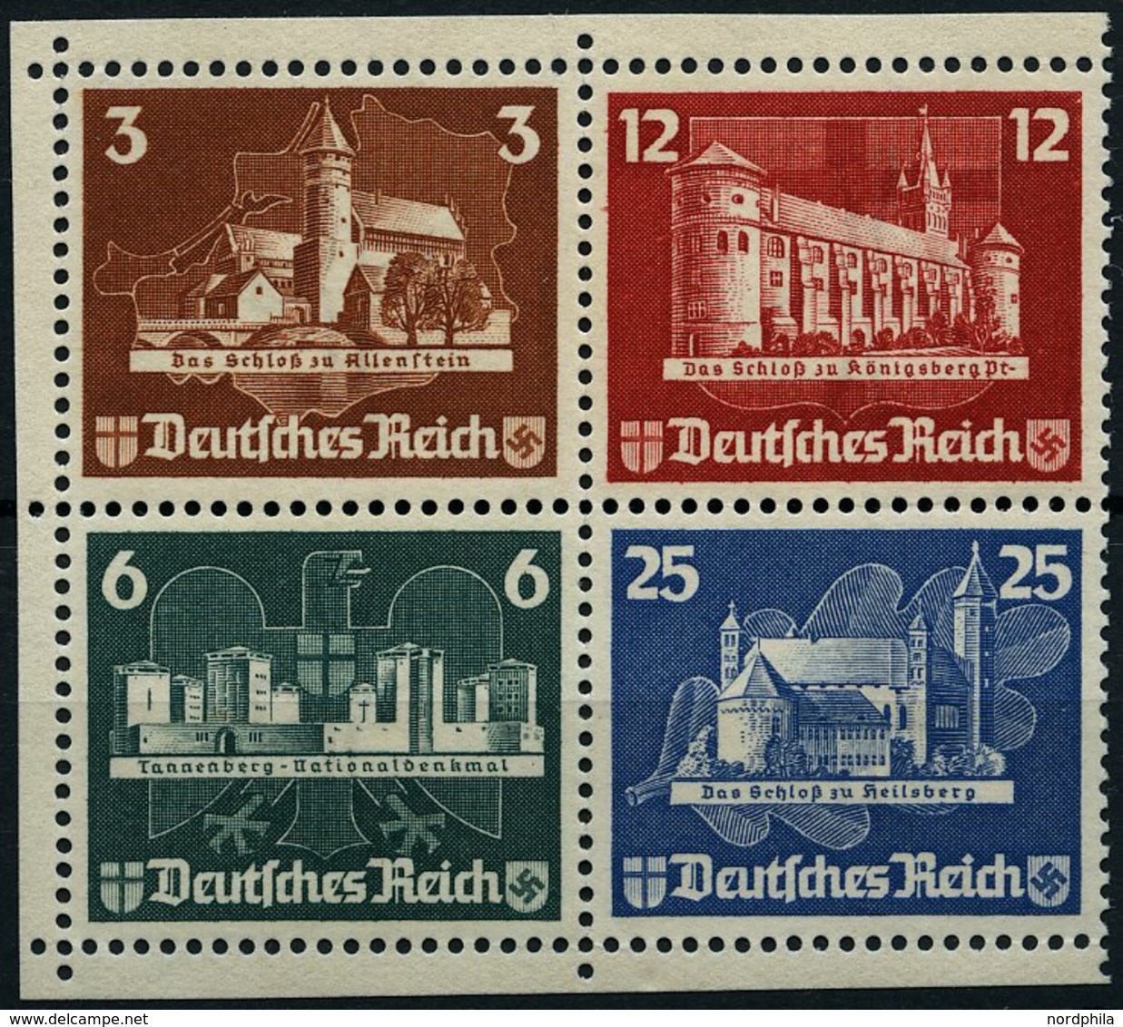 Dt. Reich 576-79 (*), 1935, Herzstück OSTROPA, Ohne Gummi, Pracht, Mi. (180.-) - Sonstige & Ohne Zuordnung