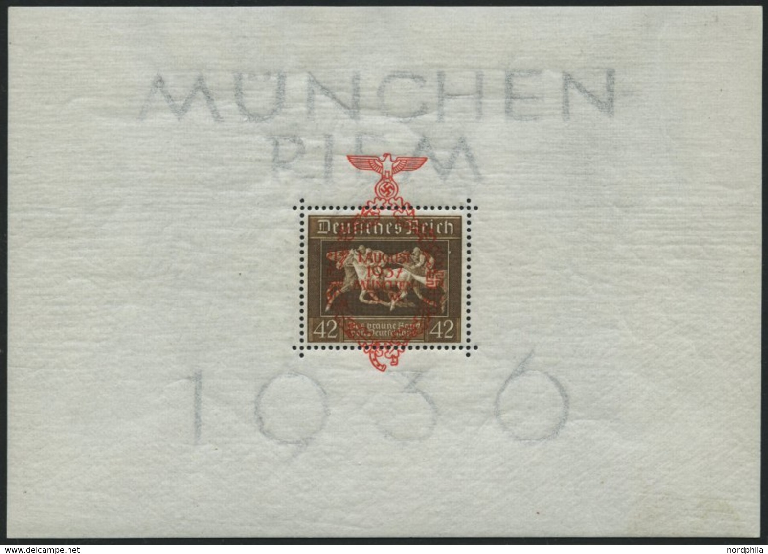 Dt. Reich Bl. 10 **, 1937, Block München-Riem, Pracht, Mi. 190.- - Autres & Non Classés