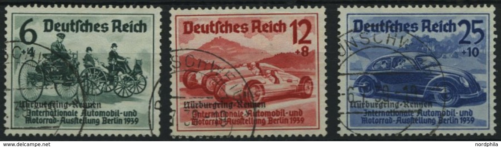 Dt. Reich 695-97 O, 1939, Nürburgring-Rennen, 6 Pf. Normale Zähnung, Prachtsatz, Mi. 100.- - Autres & Non Classés