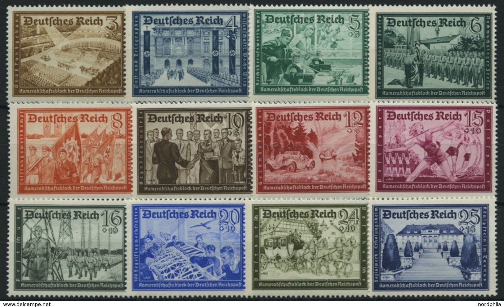 Dt. Reich 702-13 **, 1939, Kameradschaft, Prachtsatz, Mi. 85.- - Autres & Non Classés