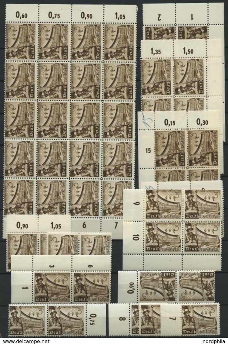 Dt. Reich 739-42 **, 1940, Leipziger Frühjahrsmesse, 50 Sätze, Meist In Bogenteilen, Pracht, Mi. 500.- - Sonstige & Ohne Zuordnung