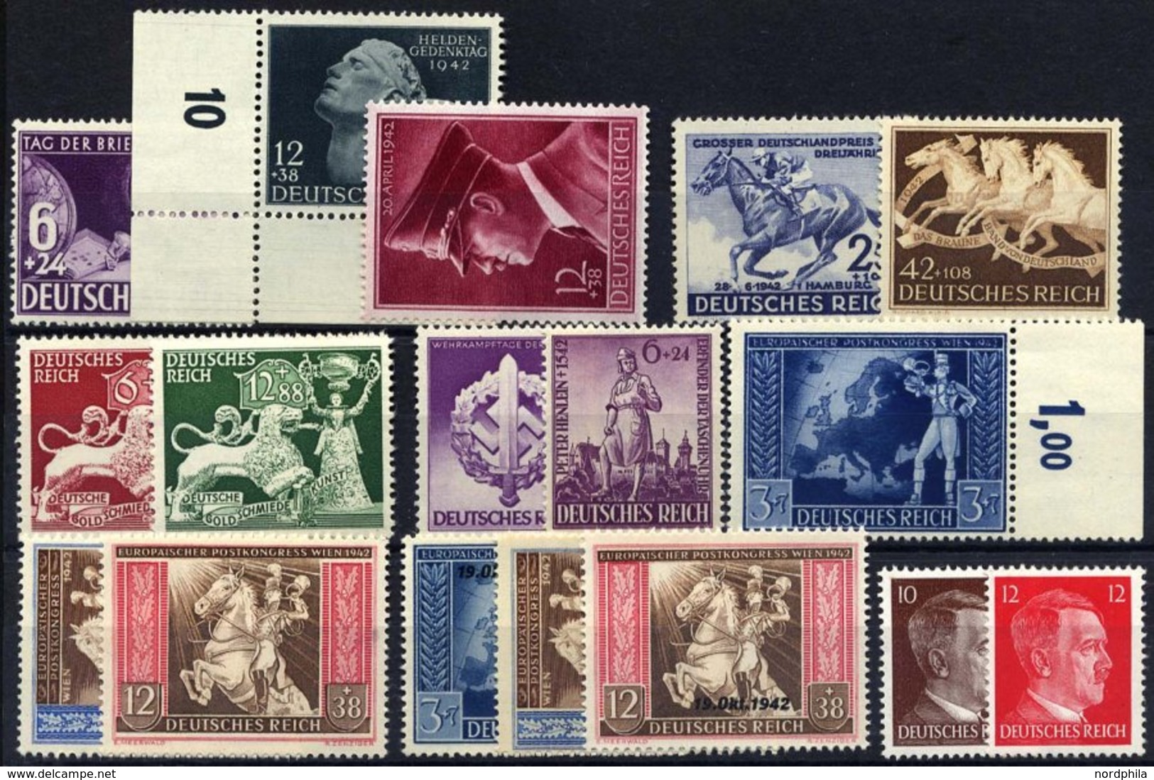 Dt. Reich 811-27 **, 1942, Kompletter Jahrgang, Pracht, Mi. 76.60 - Sonstige & Ohne Zuordnung