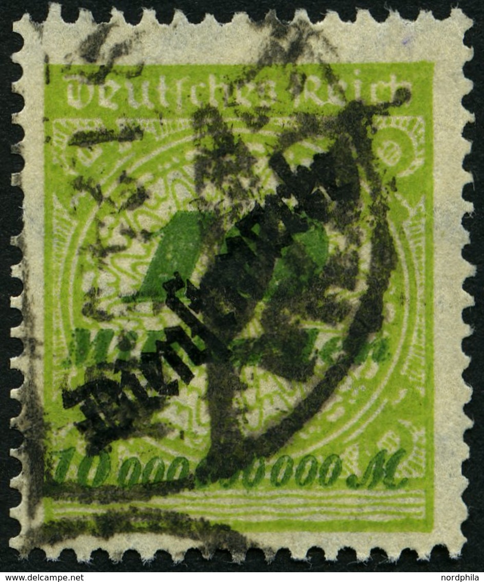 DIENSTMARKEN D 86 O, 1923, 10 Mrd. M. Schwärzlichgrüngelb/olivgrün, Ein Fehlender Zahn Sonst Pracht, Gepr. Dr. Oechsner  - Servizio