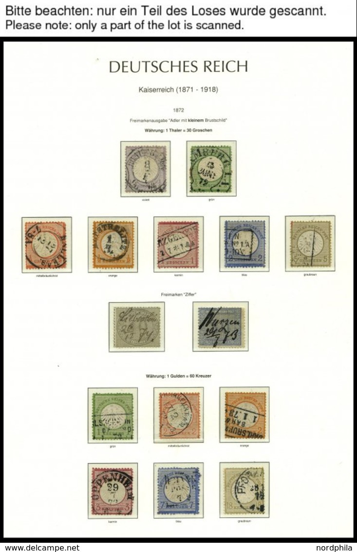 SAMMLUNGEN O, 1872-1917, Saubere Gestempelte Sammlung Dt. Reich Auf Leuchtturm Falzlosseiten Mit Vielen Guten Werten, U. - Used Stamps