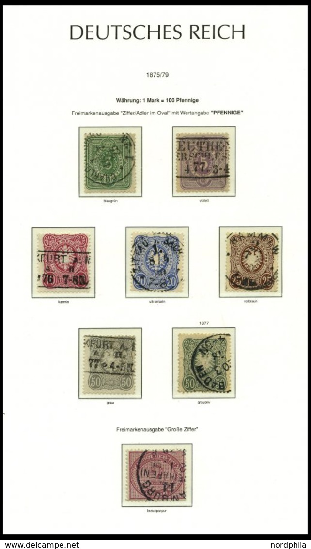 SAMMLUNGEN O, 1872-1917, Saubere Gestempelte Sammlung Dt. Reich Auf Leuchtturm Falzlosseiten Mit Vielen Guten Werten, U. - Used Stamps