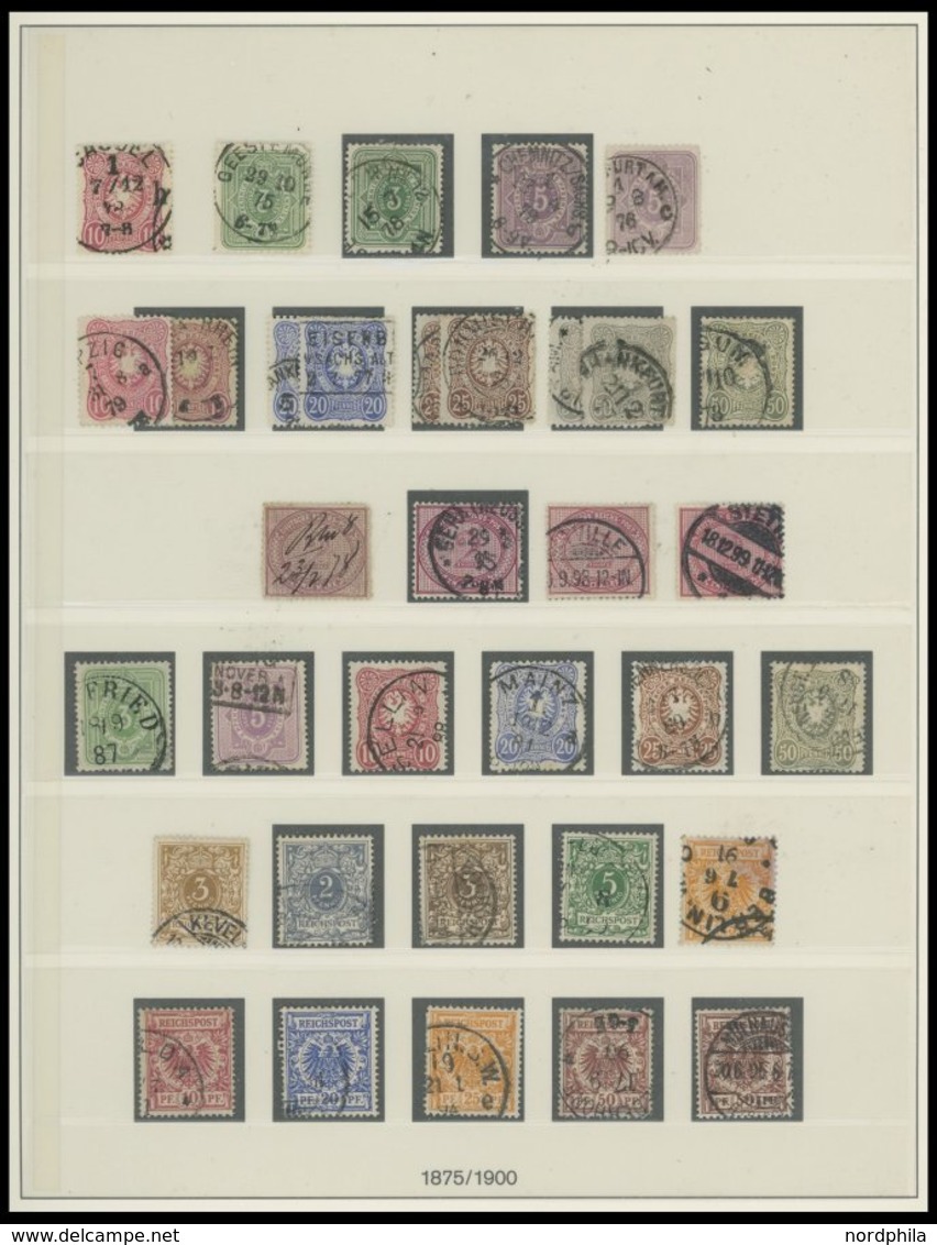 SAMMLUNGEN O, 1872-1923, Fast Nur Gestempelte Sammlung Dt. Reich Im Lindner Falzlosalbum, Dabei Schöner Brustschildteil  - Used Stamps