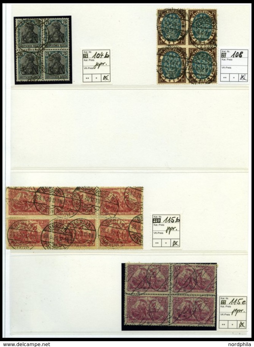SAMMLUNGEN O,BrfStk,Brief , 1916-22, Saubere Sammlung Inflation, Spezialisiert Mit Platten- Und Walzendrucken, Waagerech - Usati