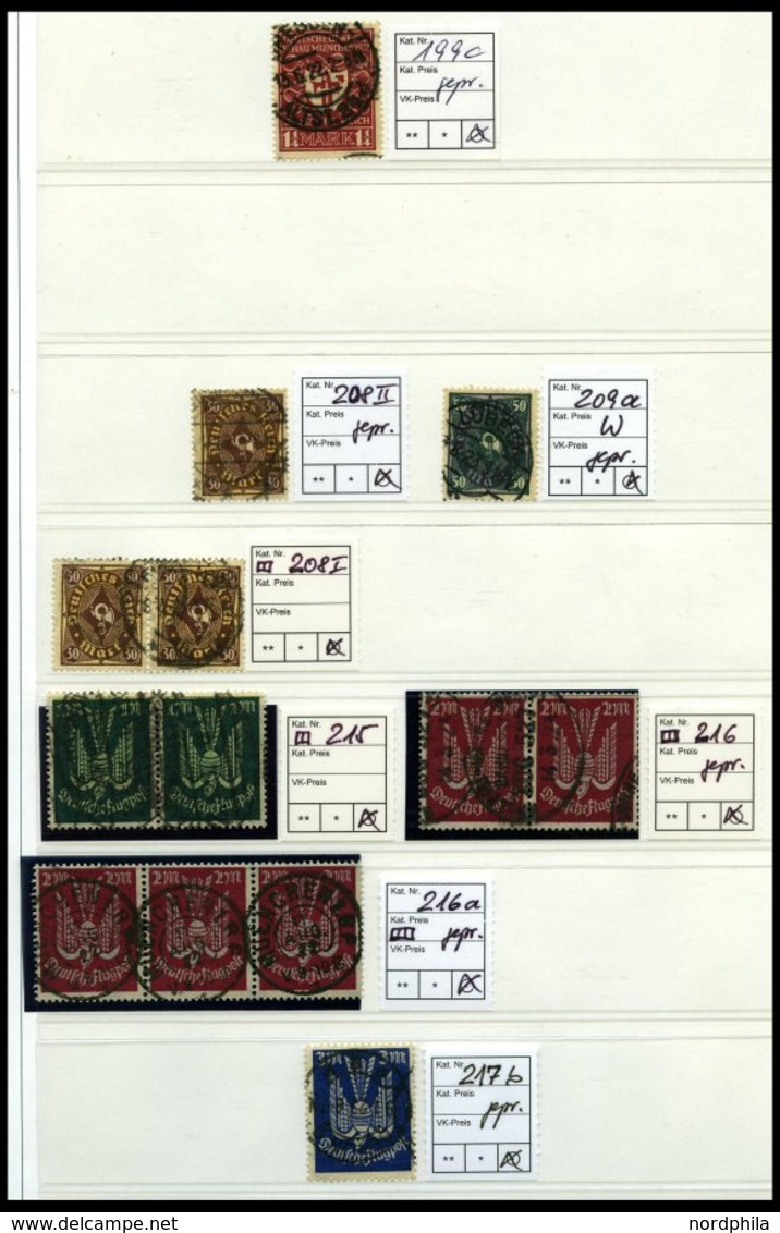 SAMMLUNGEN O,BrfStk,Brief , 1916-22, Saubere Sammlung Inflation, Spezialisiert Mit Platten- Und Walzendrucken, Waagerech - Oblitérés