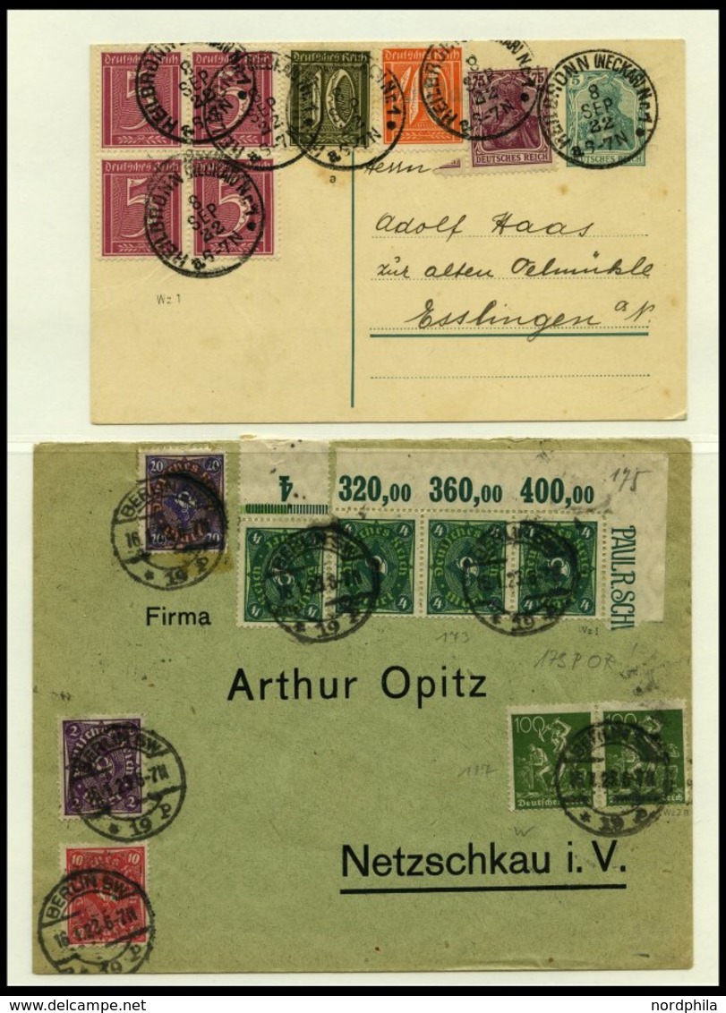 SAMMLUNGEN o,BrfStk,Brief , 1916-22, saubere Sammlung Inflation, spezialisiert mit Platten- und Walzendrucken, waagerech