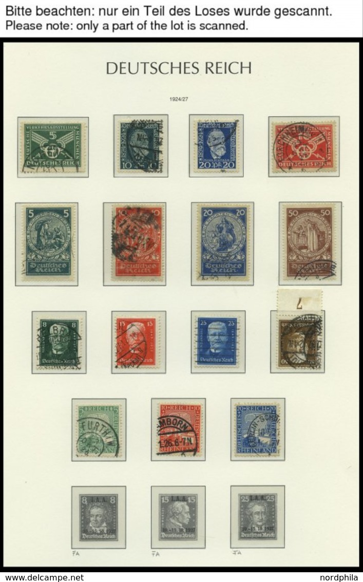 SAMMLUNGEN O, Gestempelter Sammlungsteil Dt. Reich Von 1923-32 Mit Vielen Guten Mittleren Werten Auf Leuchtturm Falzloss - Used Stamps