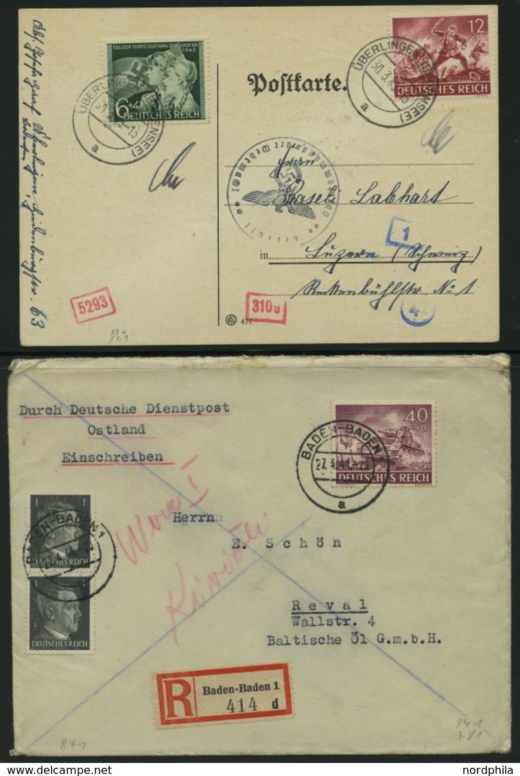 SAMMLUNGEN 1938-45, interessante Sammlung von 135 Belegen mit verschiedenen, meist portogerechten Sondermarken-Frankatur