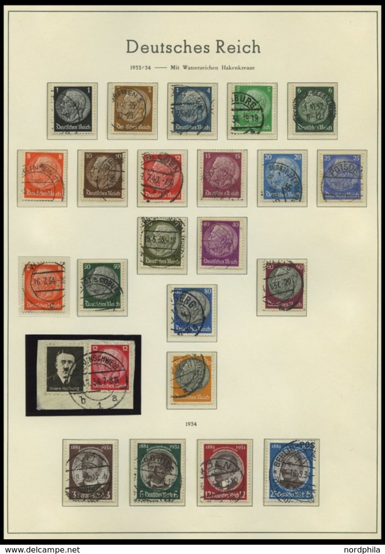 SAMMLUNGEN O,BrfStk , 1933-45, Saubere Gestempelte Sammlung Dt. Reich Mit Vielen Guten Mittleren Ausgaben, Fast Nur Prac - Used Stamps