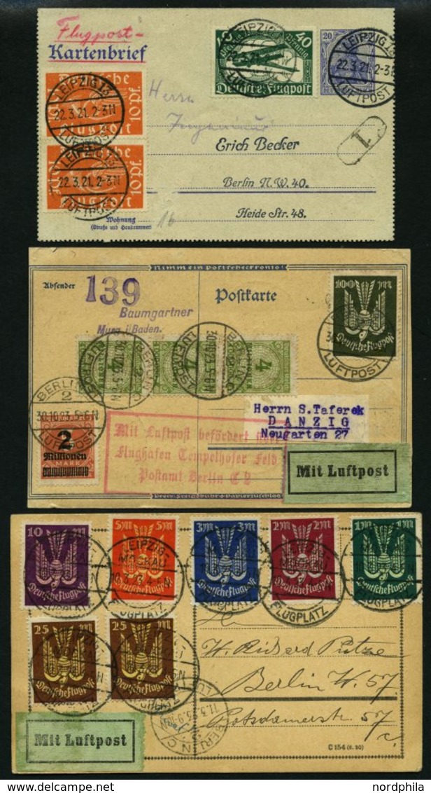 LOTS 1921-23, 13 Verschiedene Luftpostbelege Der Inflationszeit, Meist Pracht, Besichtigen! - Gebraucht