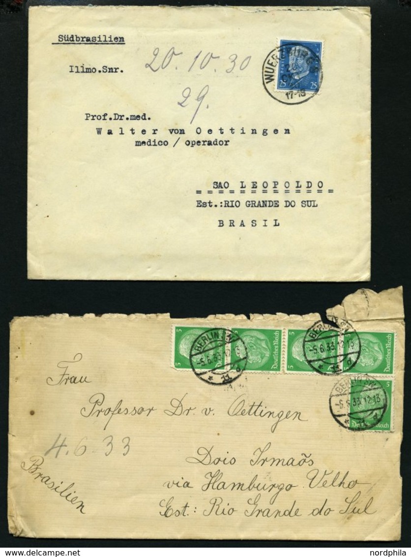 LOTS Ca. 1930-32, 20 Briefe Nach Brasilien Mit Verschiedenen Frankaturen, Etwas Unterschiedlich - Used Stamps