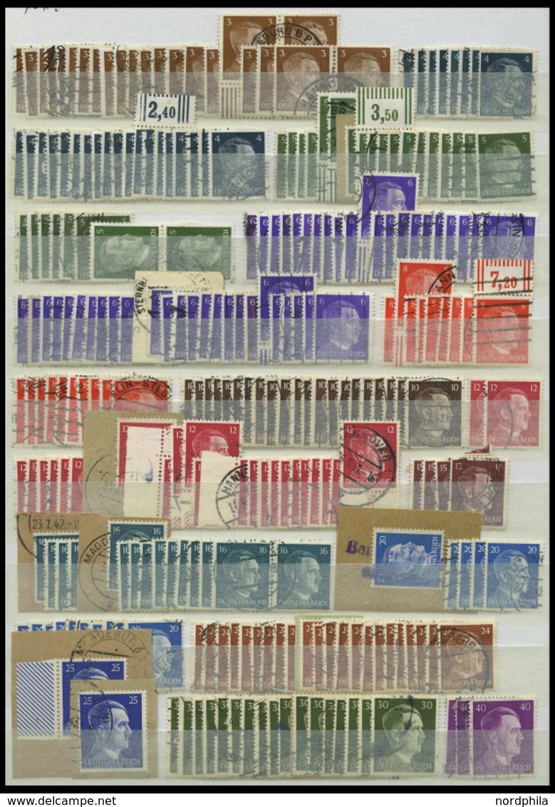 LOTS O,BrfStk , 1933-42, Sauber Gesteckter Dublettenbestand Meist Einfacher Werte, Bedarfserhaltung, Mi. über 1800.- - Used Stamps