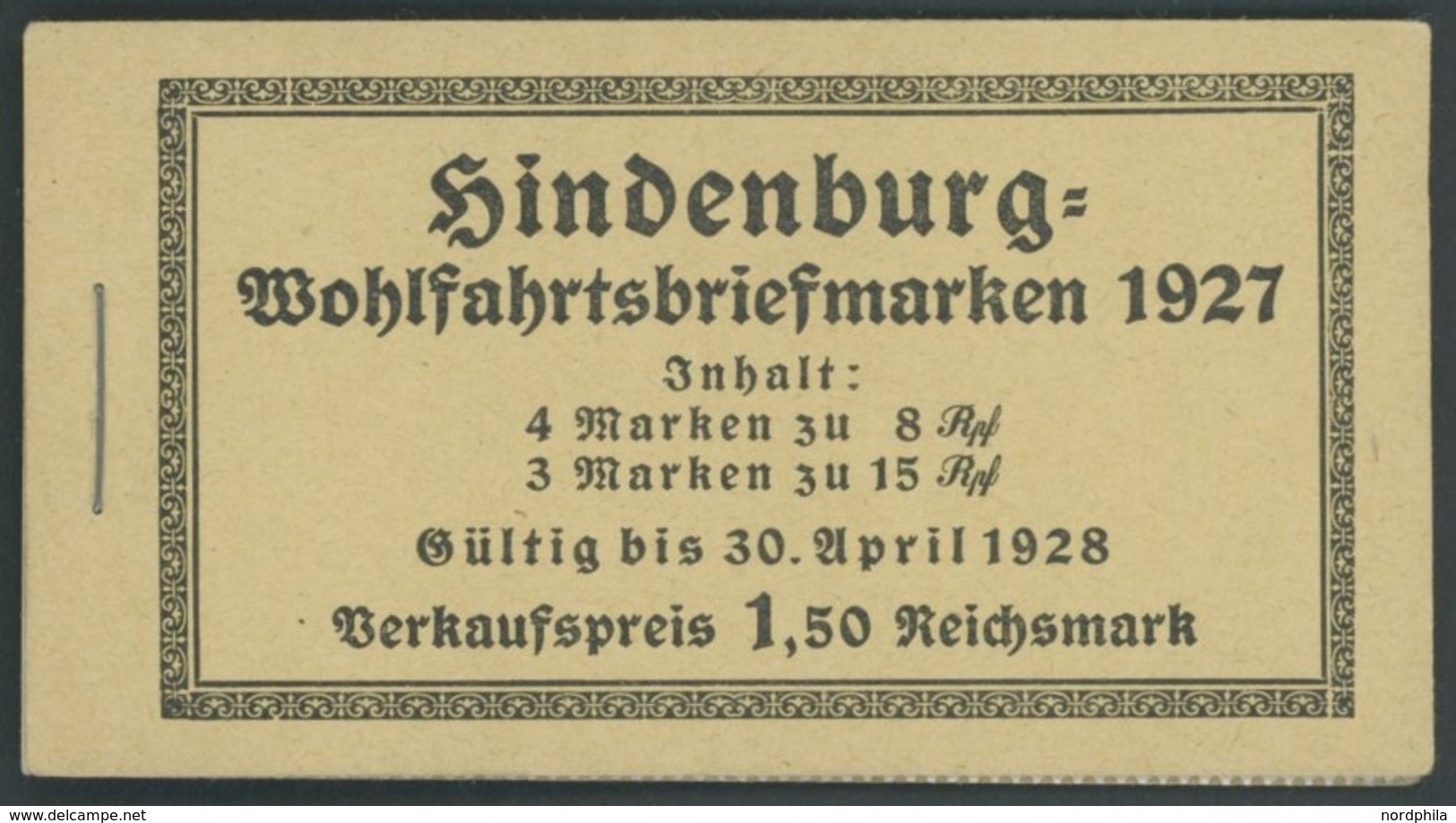 ZUSAMMENDRUCKE MH 24.1A **, 1927, Markenheftchen Hindenburgspende, Durchgezähnt, Pracht, Mi. 320.- - Zusammendrucke