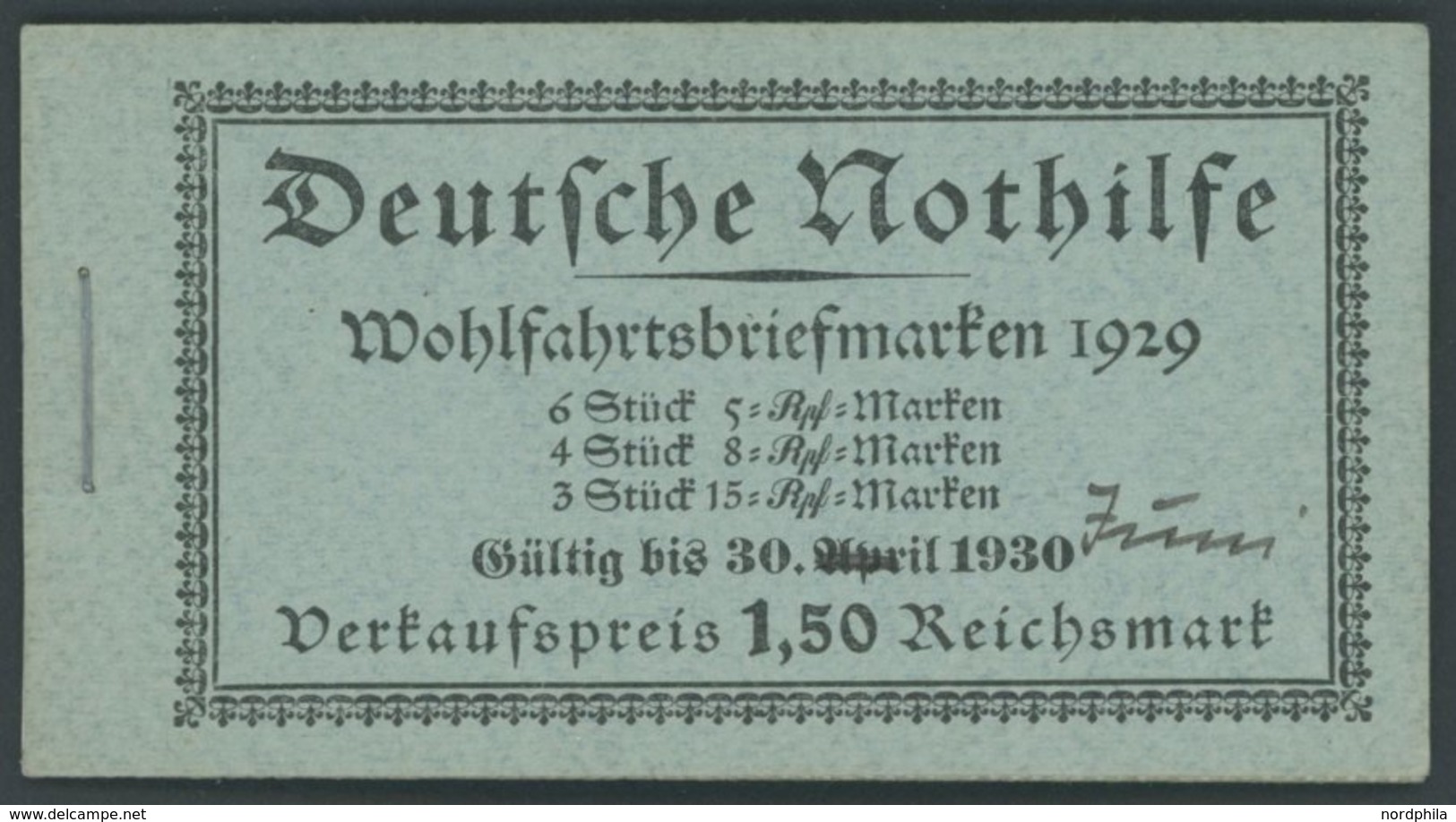 ZUSAMMENDRUCKE MH 28.2. **, 1929, Markenheftchen Nothilfe, Nicht Durchgezähnt, Heftchenblatt 64B, Pracht, Mi. 1100.- - Se-Tenant