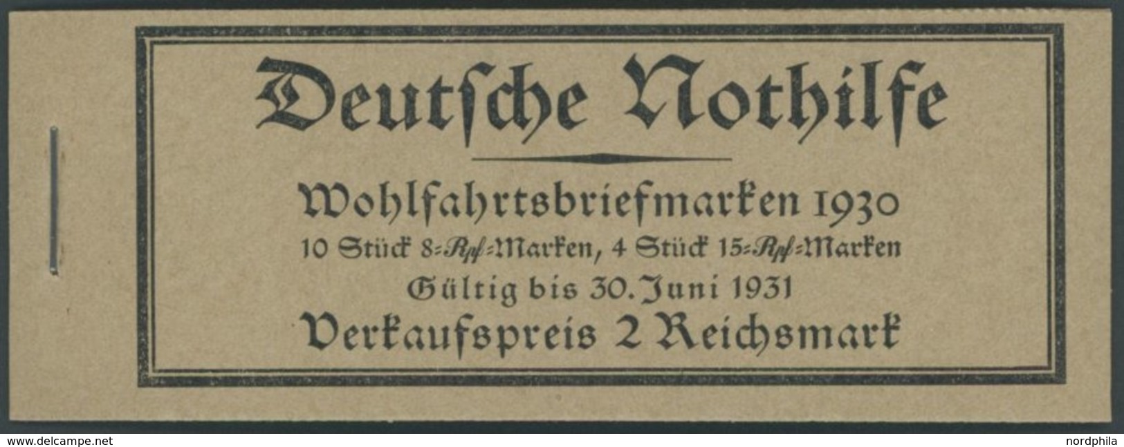 ZUSAMMENDRUCKE MH 29.2. **, 1930, Markenheftchen Nothilfe, Nicht Durchgezähnt, Pracht, Mi. 450.- - Se-Tenant