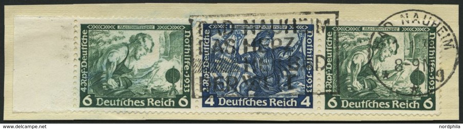 ZUSAMMENDRUCKE W 48 BrfStk, 1933, Wagner 6 + 4 + 6, üblich Gezähnt Pracht, Mi. 80.- - Se-Tenant