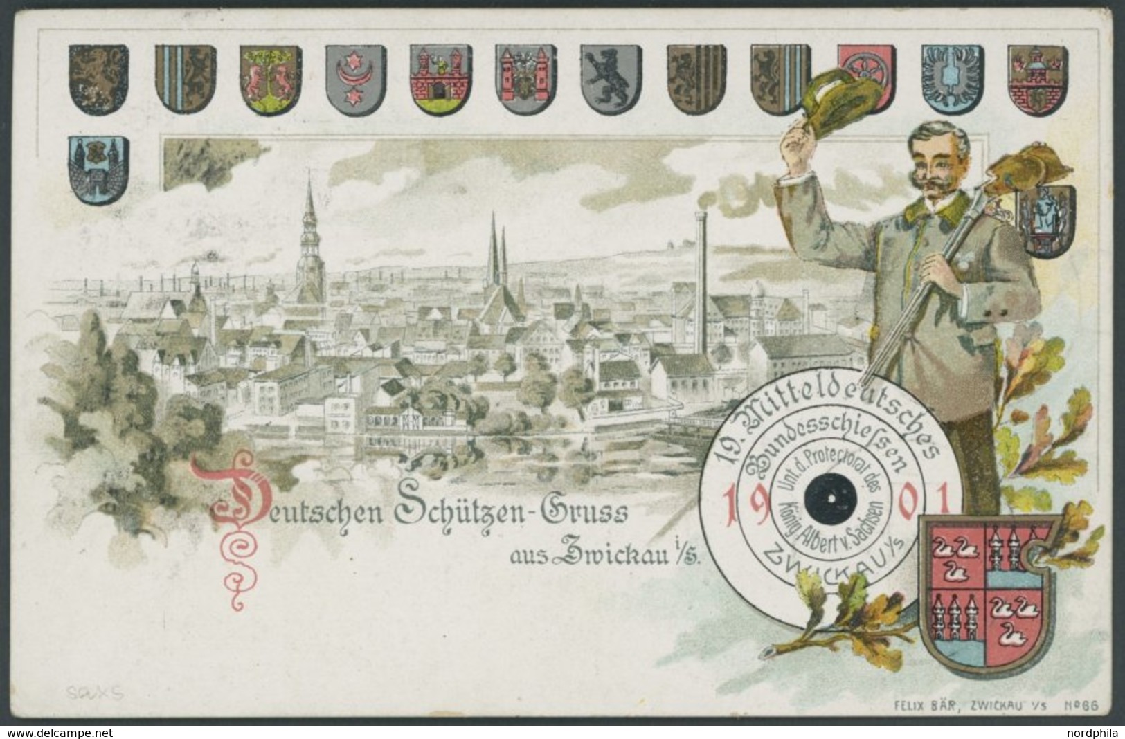 GANZSACHEN PP 15C19 BRIEF, Privatpost: 1901, 5 Pf. Germania 19. Mitteldeutsches Bundesschießen, Ungebraucht Mit 2 Sonder - Other & Unclassified