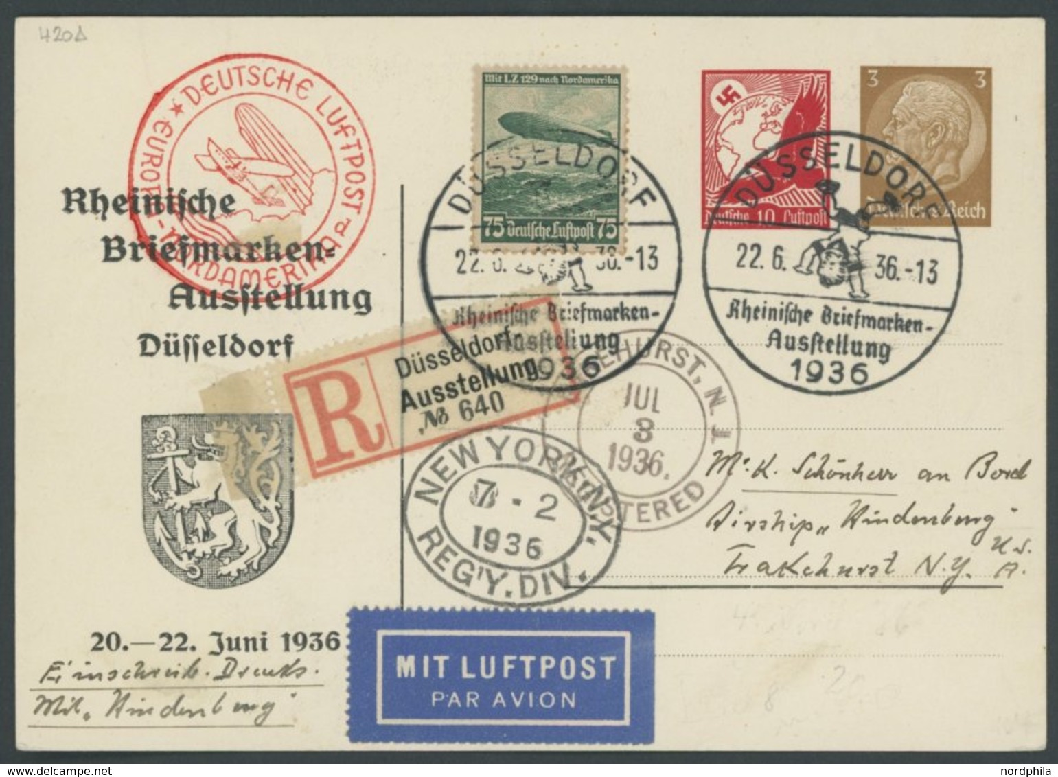 GANZSACHEN PP 140C1 BRIEF, Privatpost: 1936, 10 Pf. Neben 3 Pf. Rheinische Briefmarken-Austellung Mit Zusatzfrankatur Au - Sonstige & Ohne Zuordnung