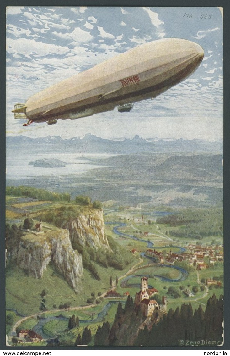 ZEPPELINPOST 3 BRIEF, 1912, Luftschiff Viktoria Luise, Hamburg-Oldenburg-Hamburg, Bordpost, Absender Zeppelin-Vielfahrer - Posta Aerea & Zeppelin