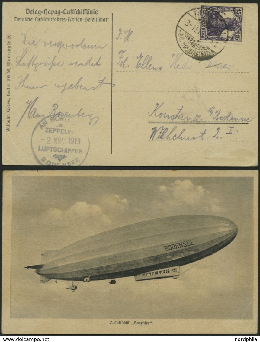 ZEPPELINPOST 19F BRIEF, 1919, Luftschiff Bodensee, Poststempel Burgstall/Krs. Wolmirstedt Von Der Notlandung Am 3. Novem - Poste Aérienne & Zeppelin
